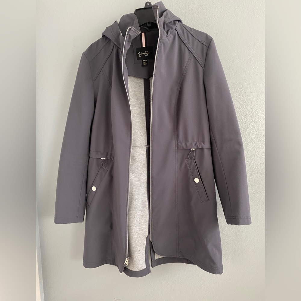 Purple/gray water resistant coat